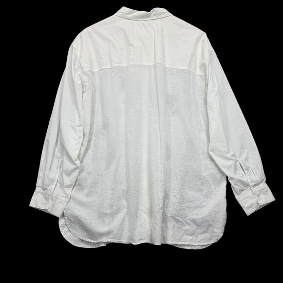 Maeve by Anthropologie White Eyelet Embroidered Button-Up Blouse Size X-Large - Picture 9 of 12